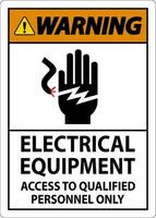 Warnung Zeichen elektrisch Ausrüstung, Zugriff zu qualifiziert Personal nur vektor