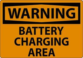 Warnung Zeichen Batterie Laden Bereich auf Weiß Hintergrund vektor