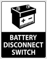 Batterie trennen Schalter Zeichen auf Weiß Hintergrund vektor