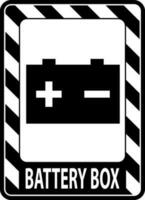 symbol batteri tecken batteri låda på vit bakgrund vektor