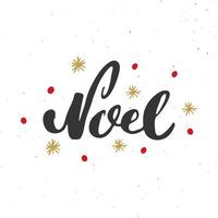 god jul kalligrafiska bokstäver noel. typografiska hälsningar design. kalligrafi bokstäver för semester hälsning. handritad bokstäver text vektorillustration vektor