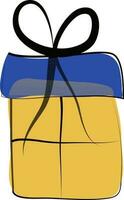 Symbol von Gelb Geschenk Box im eben Stil. vektor