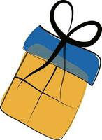 Symbol von Gelb Geschenk Box im eben Stil. vektor
