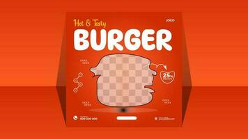 burger försäljning social media posta design mall vektor