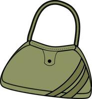 illustration av kvinna handväska i grön Färg. vektor