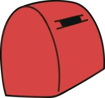 Symbol von Briefkasten im rot Farbe. vektor