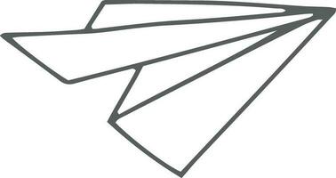papper flygplan ikon i klotter stil. vektor