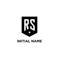 rs Monogramm Initiale Logo mit geometrisch Schild und Star Symbol Design Stil vektor