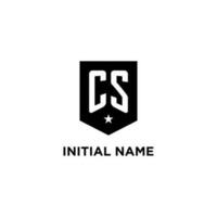 cs Monogramm Initiale Logo mit geometrisch Schild und Star Symbol Design Stil vektor