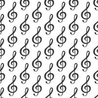 nahtlose Mustervektorillustration der Musiknote. handgezeichnete skizzierte Doodle-Musiknotensymbole vektor