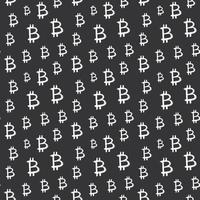 nahtloses Muster der Bitcoin-Zeichenikon-Pinselbeschriftung, kalligraphischer Symbolhintergrund des Schmutzes, Vektorillustration vektor