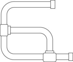 schwarz Linie Kunst Illustration von liefern Rohre. vektor