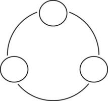 svart linje konst illustration av nätverk grupp i platt stil. vektor
