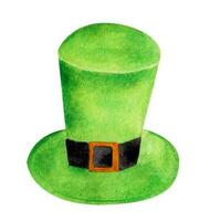 Aquarell handgefertigt. st.patrick 'S Tag. Grün Hut isoliert auf Weiß Hintergrund vektor