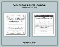 Baby Dusche Gast Log Buch Vorlage vektor