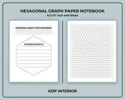 hexagonal Graf papper anteckningsbok kdp interiör vektor