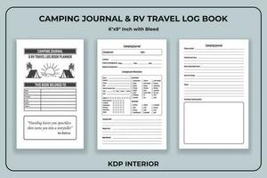 Camping Tagebuch und rv Reise Log Buch Planer vektor