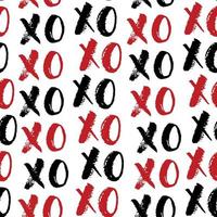 Xoxo Pinsel Schriftzug Zeichen nahtloses Muster, Grunge Kalligraphiv c Umarmungen und Küsse Phrase, Internet Slang Abkürzung Xoxo Symbole, Vektor-Illustration isoliert auf weißem Hintergrund vektor