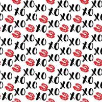 xoxo pensel bokstäver tecken sömlösa mönster, grunge kalligrafiv c kramar och kyssar fras, internet slang förkortning xoxo symboler, vektorillustration isolerad på vit bakgrund vektor