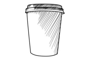 kaffe kopp linje konst böna dryck illustration vektor