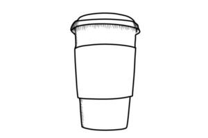 kaffe kopp linje konst böna dryck illustration vektor