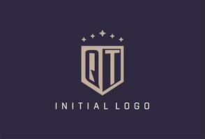 qt första skydda logotyp ikon geometrisk stil design vektor