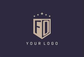 fo Initiale Schild Logo Symbol geometrisch Stil Design vektor