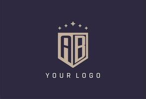 ab första skydda logotyp ikon geometrisk stil design vektor