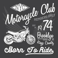 t-shirt typografi design, motorcykel vektor, nyc tryck grafik, typografisk vektor illustration, new york ryttare grafisk design för etikett eller t-shirt tryck, badge, badge, affisch