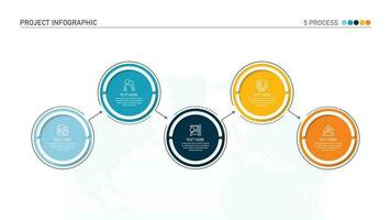 Infografik Prozess Design mit Symbole und 5 Optionen oder Schritte. vektor