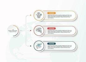 Infografik Prozess Design mit Symbole und 3 Optionen oder Schritte. vektor