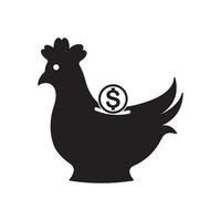 Hähnchen Schweinchen Bank Symbol vektor