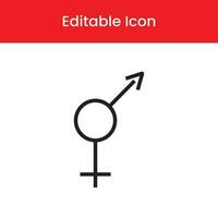 männlich Symbol, männlich Gliederung Symbol, männlich Vektor Symbol