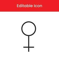 kvinna kön ikon, kvinna kön översikt ikon, kvinna kön vektor ikon