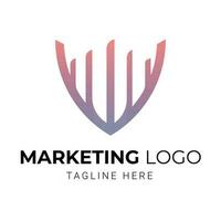 Marketing Logo Design zum Unternehmen vektor