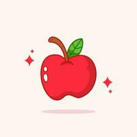 Vektor Apfel Obst Karikatur Symbol Illustration