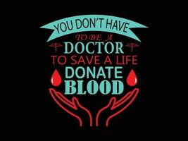 donera blod spara liv t-shirt design vektor