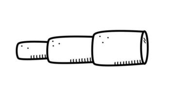 Fernglas Gekritzel Symbol. Vektor Illustration von ein Jahrgang Schiff Fernrohr. Single isoliert auf ein Weiß Hintergrund.