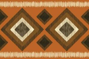 ethnisch Ikat Stoff Muster geometrisch Stil.afrikanisch Ikat Stickerei ethnisch orientalisch Muster Motiv braun Hintergrund. abstrakt, Vektor, Illustration. Textur, Kleidung, Schal, Dekoration, Teppich, Seide. vektor