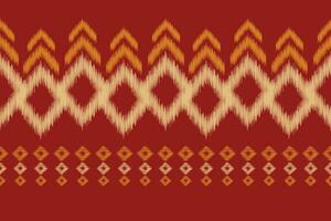 etnisk ikat tyg mönster geometrisk stil.afrikansk ikat broderi etnisk orientalisk mönster motiv röd bakgrund. abstrakt, vektor, illustration.texture, kläder, scrap, dekoration, matta, siden. vektor