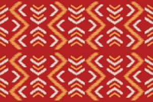 etnisk ikat tyg mönster geometrisk stil.afrikansk ikat broderi etnisk orientalisk mönster motiv röd bakgrund. abstrakt, vektor, illustration.texture, kläder, scrap, dekoration, matta, siden. vektor