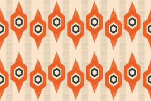 ethnisch Ikat Stoff Muster geometrisch Stil.afrikanisch Ikat Stickerei ethnisch orientalisch Muster Motive braun Sahne Hintergrund. abstrakt, Vektor, Illustration. Textur, Kleidung, Schal, Dekoration, Teppich, Seide. vektor