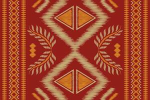 ethnisch Ikat Stoff Muster geometrisch Stil.afrikanisch Ikat Stickerei ethnisch orientalisch Muster Motive rot Hintergrund. abstrakt, Vektor, Illustration. Textur, Kleidung, Schal, Dekoration, Teppich, Seide. vektor