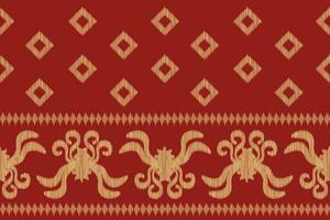 ethnisch Ikat Stoff Muster geometrisch Stil.afrikanisch Ikat Stickerei ethnisch orientalisch Muster Motive rot Hintergrund. abstrakt, Vektor, Illustration. Textur, Kleidung, Schal, Dekoration, Teppich, Seide. vektor