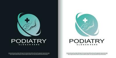 podiatry logotyp ikon med kreativ begrepp design premie vektor