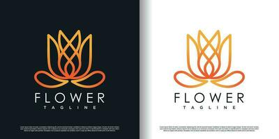 Blume Logo mit kreativ Konzept Prämie Vektor