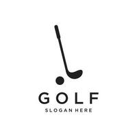 Golf Ball und Stock und Golf Kurs Logo Vorlage Design. Logo zum Fachmann Golf Team, Golf Verein, Turnier, Geschäft, Fall. vektor