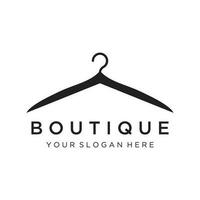 einfach Mantel Aufhänger Logo Vorlage Design mit kreativ idea.logo zum Geschäft, Boutique, Mode, Schönheit. vektor