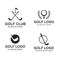 golf boll och pinne och golf kurs logotyp mall design. logotyp för professionell golf team, golf klubb, turnering, företag, händelse. vektor