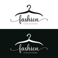 einfach Mantel Aufhänger Logo Vorlage Design mit kreativ idea.logo zum Geschäft, Boutique, Mode, Schönheit. vektor